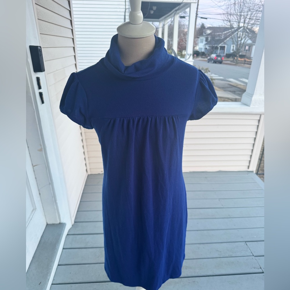 Piper & Blue Women's Knit Turtleneck Midi Dress M Royal Blue Fall VGUC